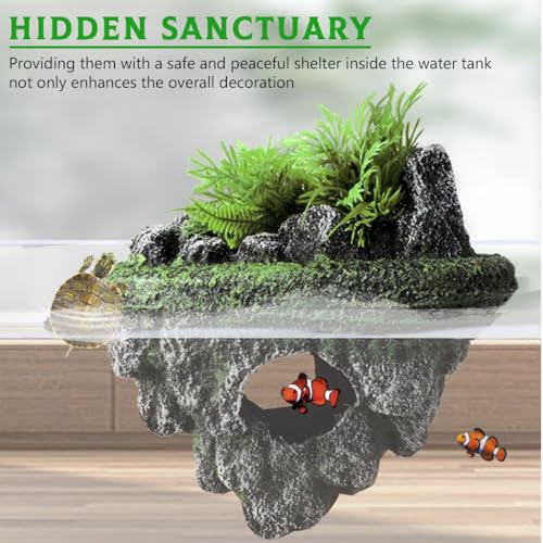 Qpets Betta Fish Tank Decor Folating Miniature Rocky Island Decoration Fish Tank Ornament Betta Fish Tank Hiding Cave Aquarium Tank Decor - 13x9x13CM Qpets Betta Fish Tank Decor Folating Miniature Rocky Island Decoration Fish Tank Ornament Betta Fish Tank Hiding Cave Aquarium Tank Decor - 13x9x13CM